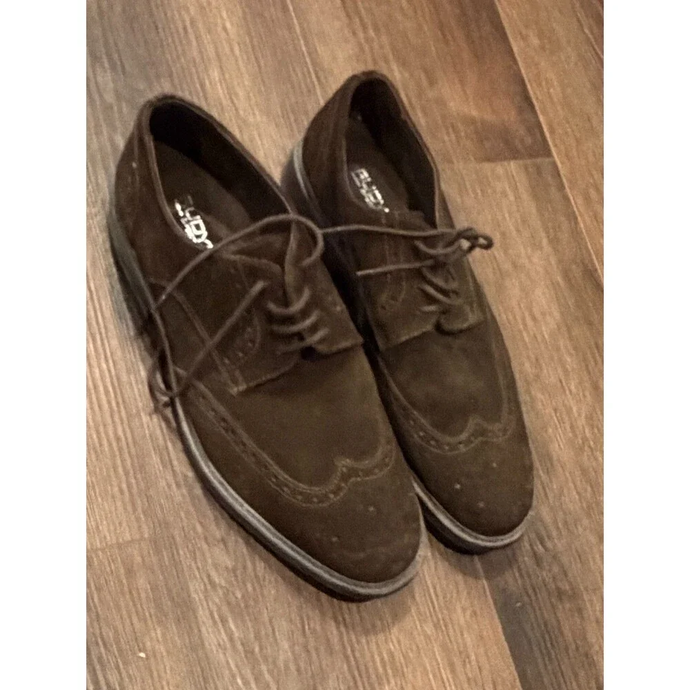 Rudy's Paris Sport Mens 11 EU 44 Suede Wingtip Derby Shoes Brown Brogue Oxford